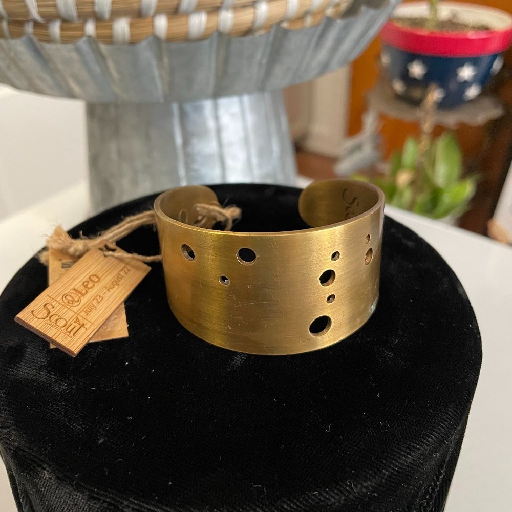 NWT Scout Zodiak Brass Cuff Bracelet Leo July 23-August 22